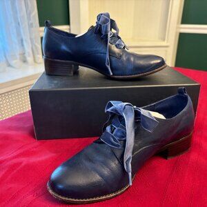 Anthropologie Silent D Callan Navy Blue Oxfords size 8